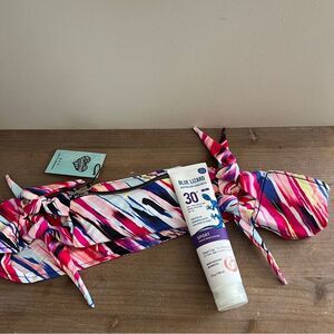 NEW BandaBeau multi-functional towel tamer & 30+ Blue Lizard sport sunscreen